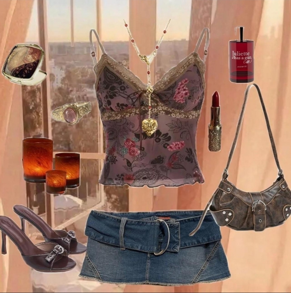 Floral Lace Trim Top